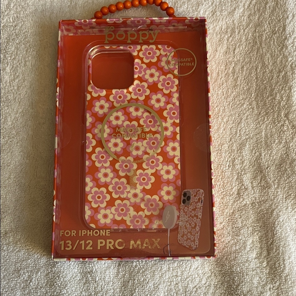 Floral iPhone 13/12 Pro Max Case - Pink and Orange